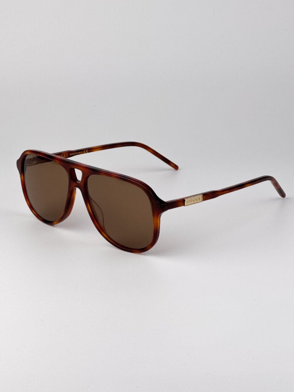 Gucci Sunglasses Havana Brown Pilot Frame Brown Lenses GG1156S 003 NEW AUTHENTIC
